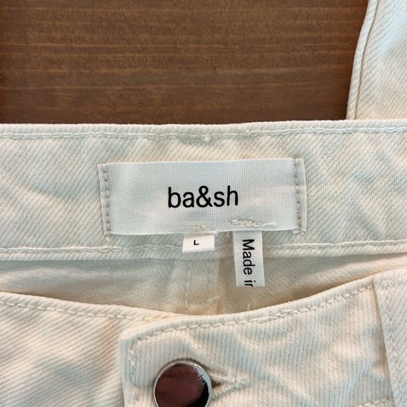 ba&sh Amber High Waisted High Rise Straight Leg Jeans Off White Cream Size 8 - Picture 9 of 16